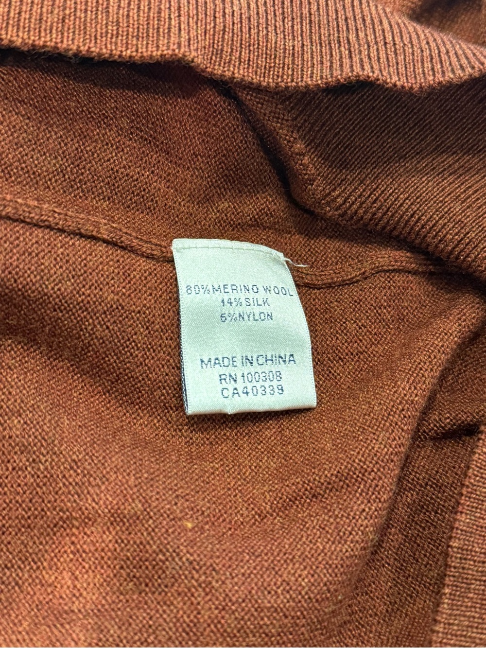Peter Millar Men's Zip-Neck Sweater in Rust - Picture 4 of 4
